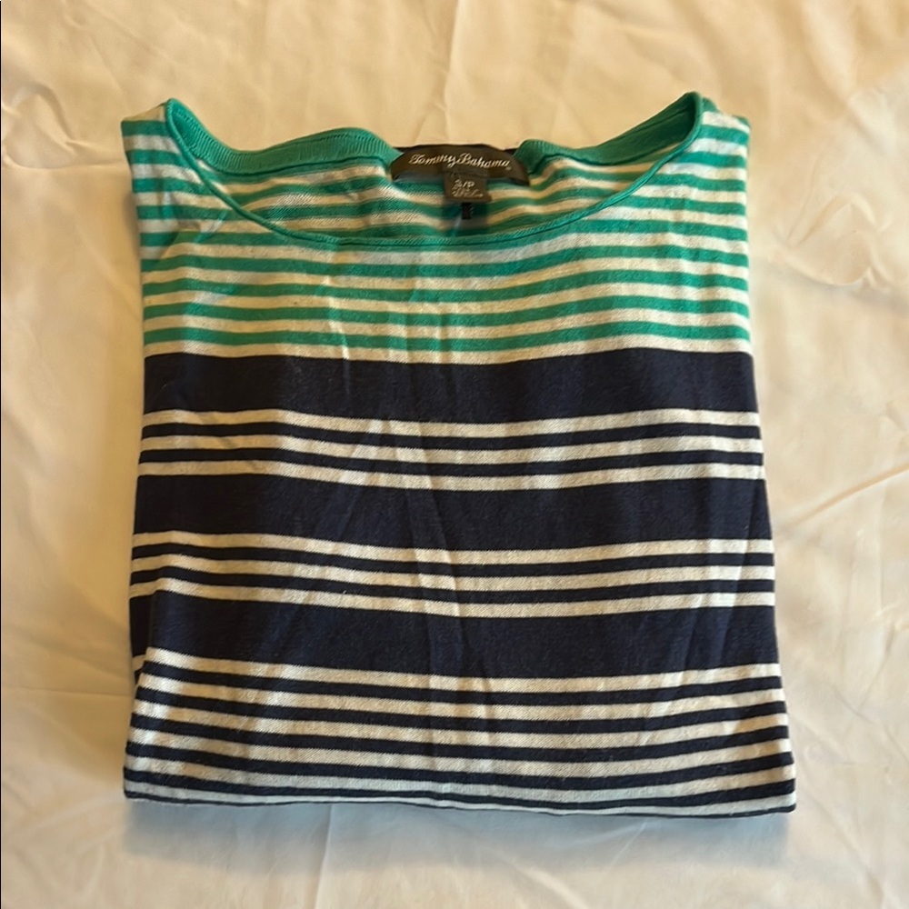 Tommy Bahama Size S Stripe Lightweight Sweater Top - Picture 7 of 7